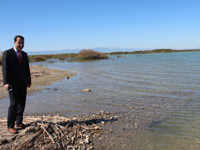 Beyşehir Gölünde sular azaldı