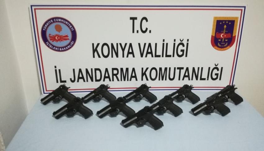 Beyşehir’de Kurusıkıdan Dönüştürülen 10 Tabanca Ele Geçirildi